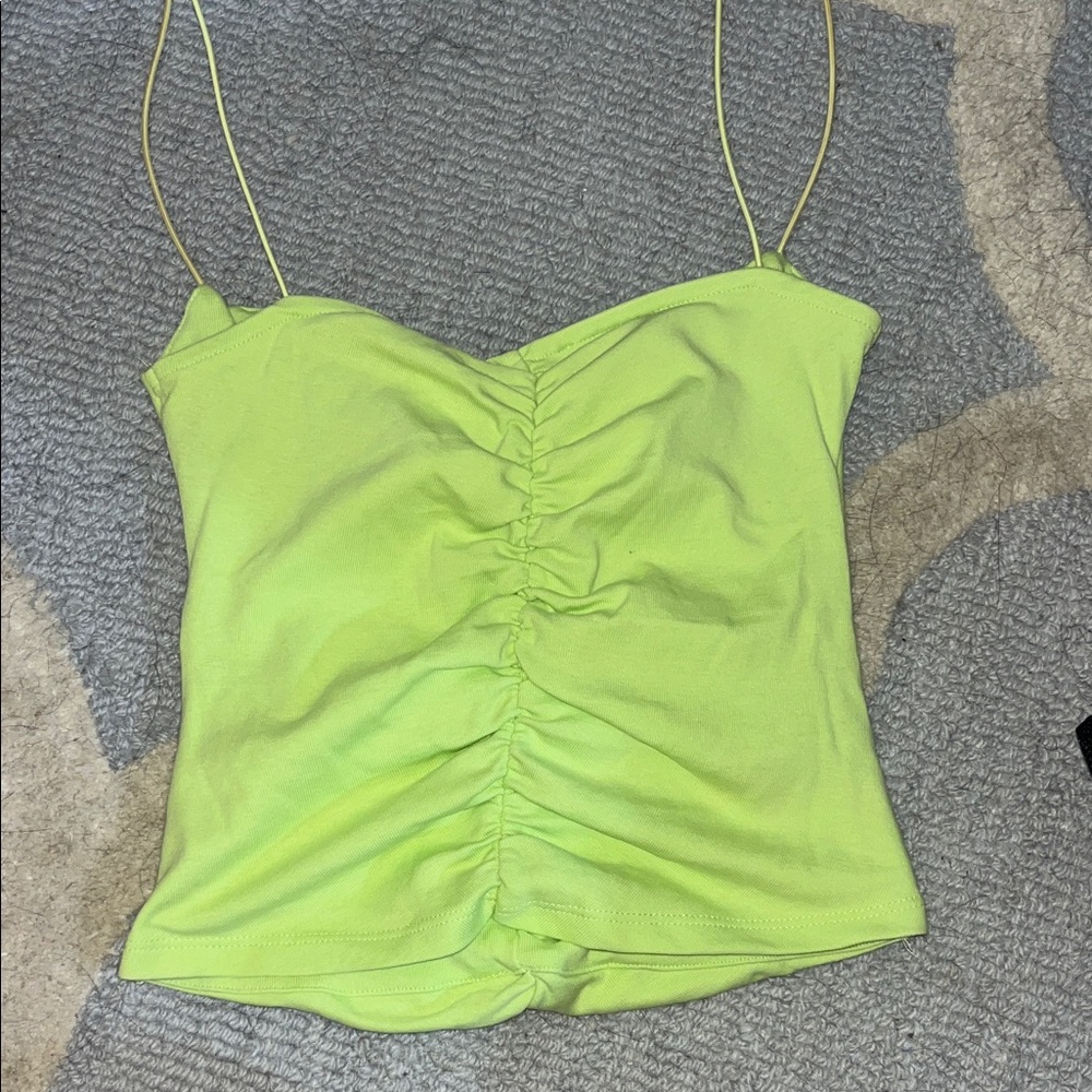 Zara Neon Green Ruched Camisole